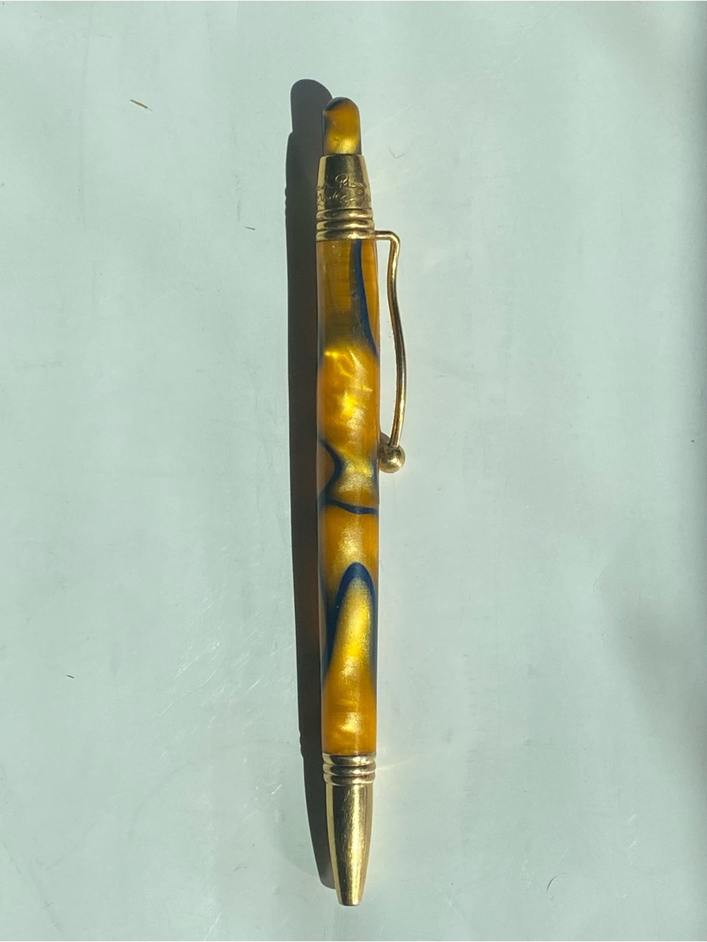 90s Jean Pierre Lepine Indigo Rollerball Pen Gold And Tortoise Shell